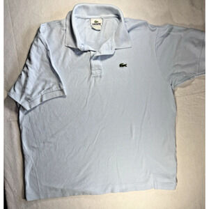 Lacoste polo shirt men France size 6 42 inch chest light blue EUC